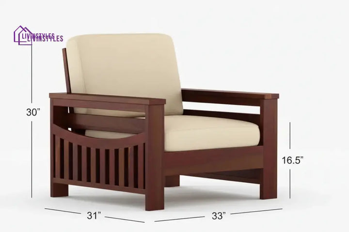 James Solid Sheesham Wood Sofa Set | Wooden Sofa Set for Living Room