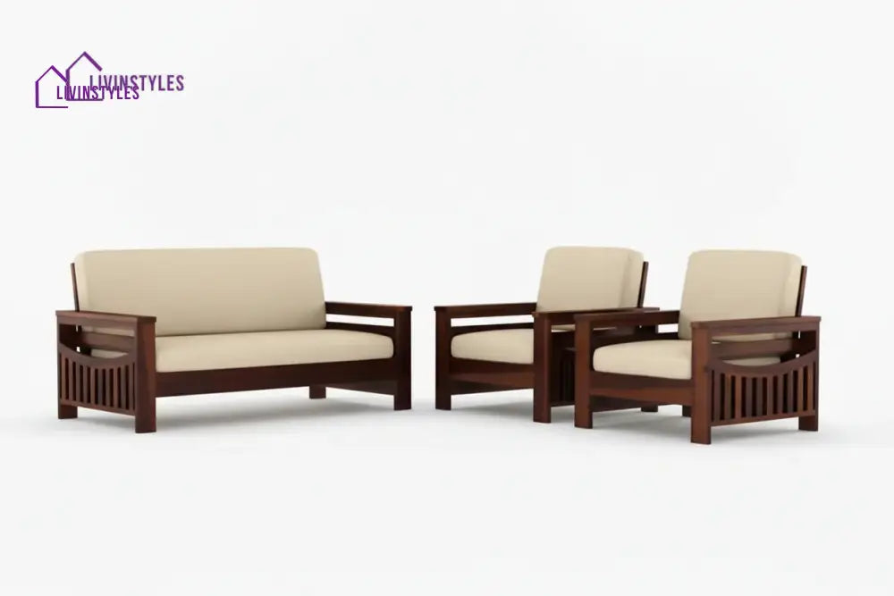 James Solid Sheesham Wood Sofa Set | Wooden Sofa Set for Living Room
