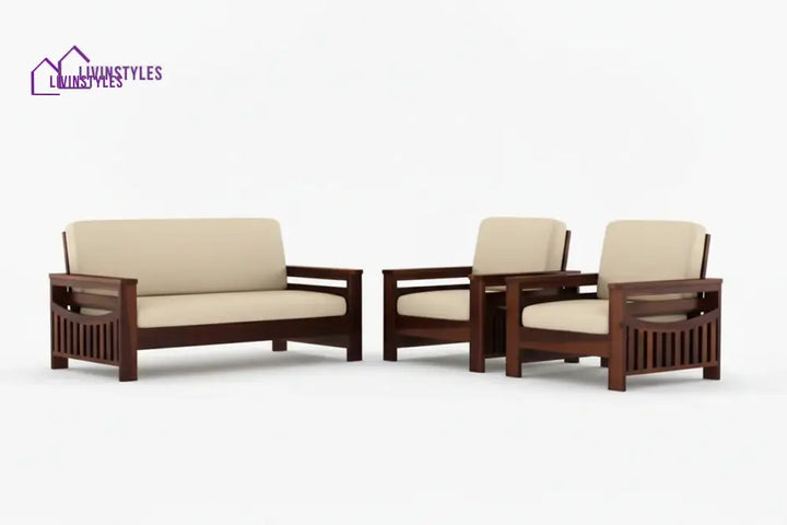 James Solid Sheesham Wood Sofa Set | Wooden Sofa Set for Living Room