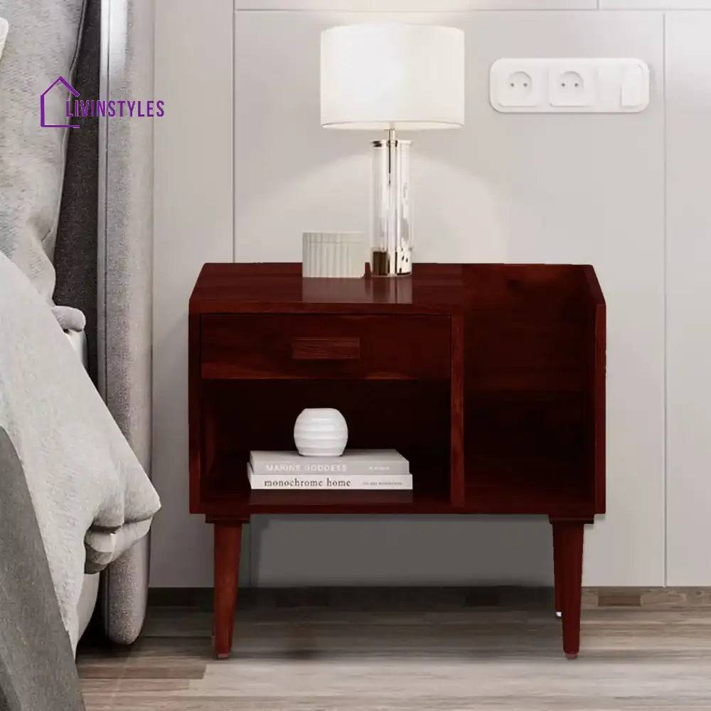 Nexo Solid Wood Bed Side Table Honey Bedroom Furniture Sets