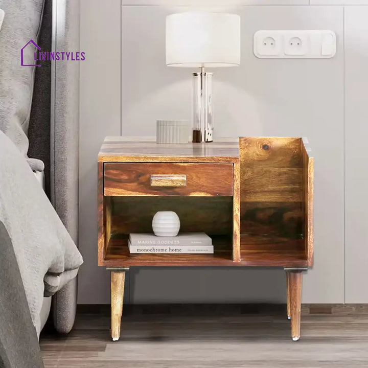 Nexo Solid Wood Bed Side Table Natural Bedroom Furniture Sets