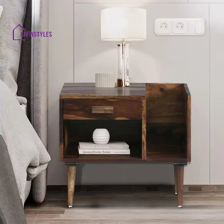 Nexo Solid Wood Bed Side Table Teak Bedroom Furniture Sets
