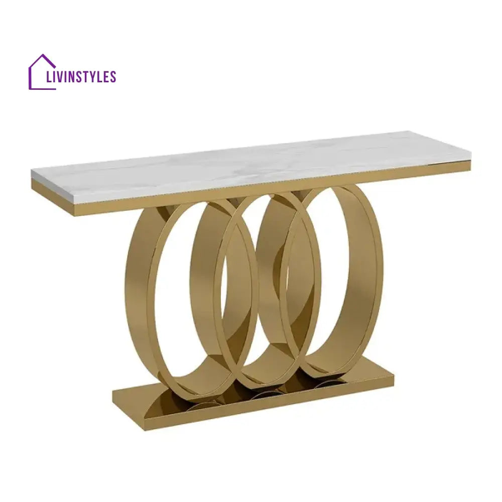 James Stainless Steel With Pvd Coated And Marble Top Console Table
