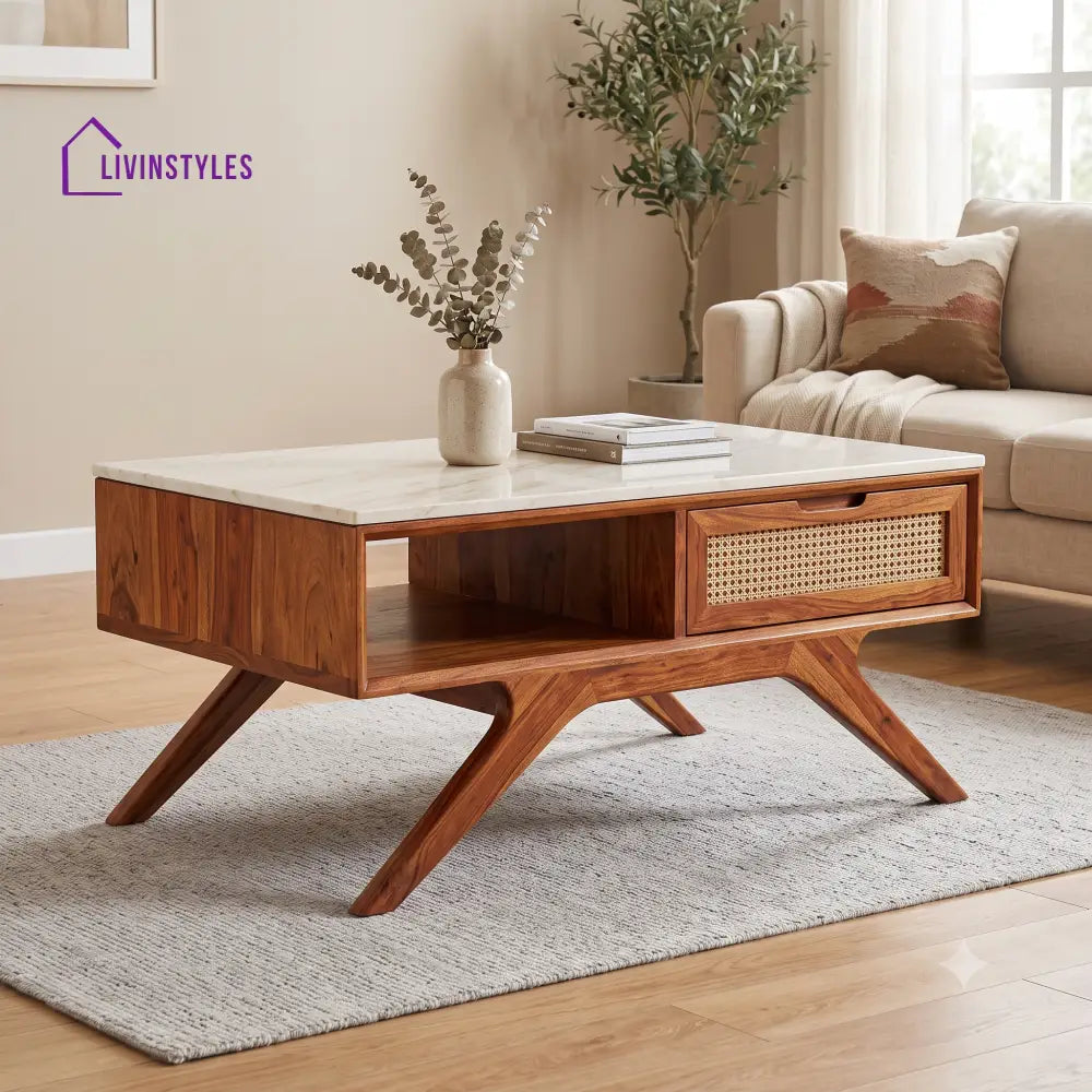 Janaki Premium Solid Wood Coffee Table for Living Room Online