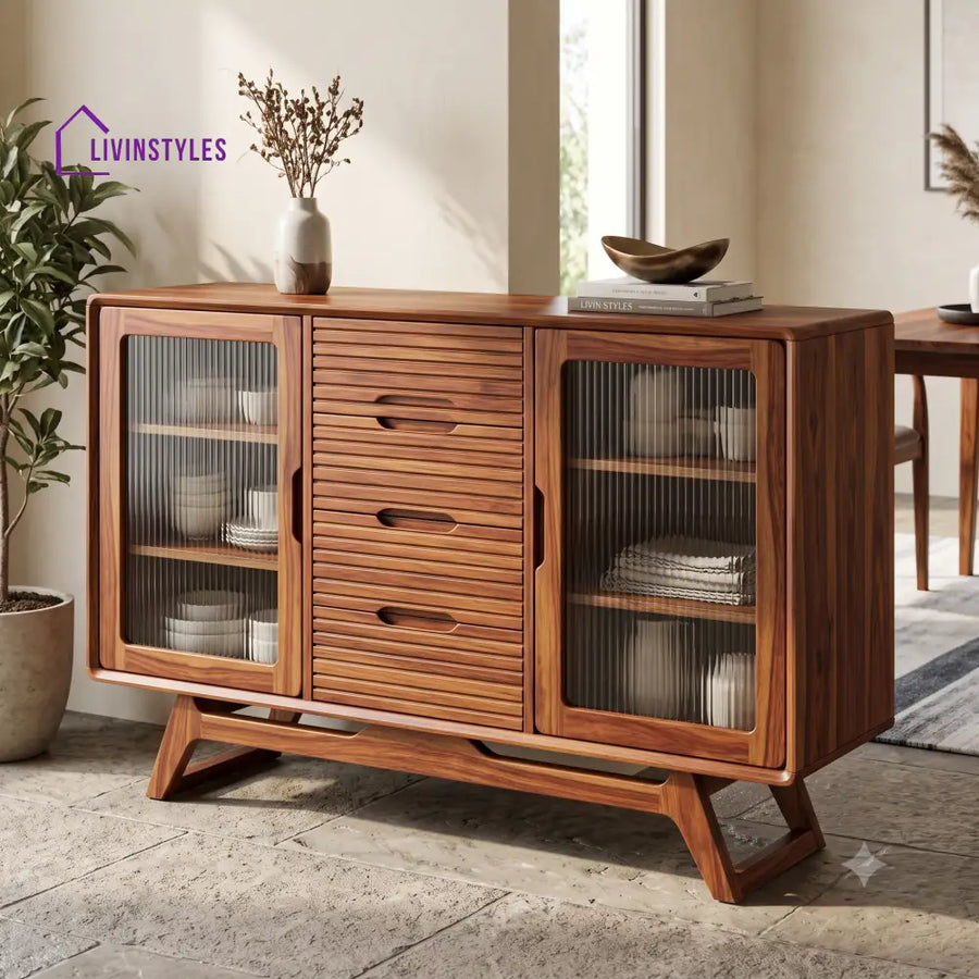 Janani Premium Sheesham Wood Sideboard and Cabinet for Living Room