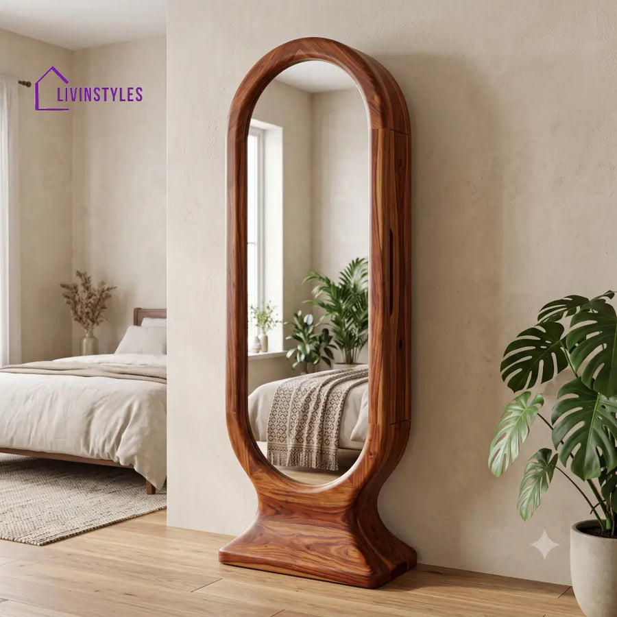Janani Wooden Full Length Mirror for Bedroom & Living Room