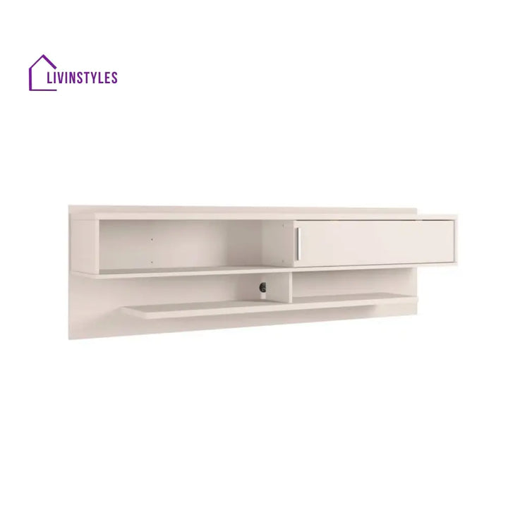 Jane Wall Mounted White Finish Tv Unit Stand for Living Room