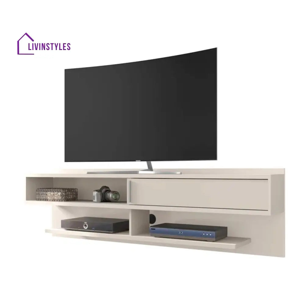 Jane Wall Mounted White Finish Tv Unit Stand for Living Room