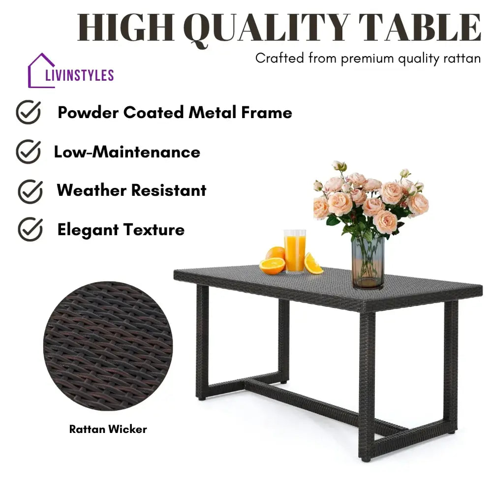 Janhavi 7-Piece Outdoor Rattan Wicker Dining Set - Dining Set