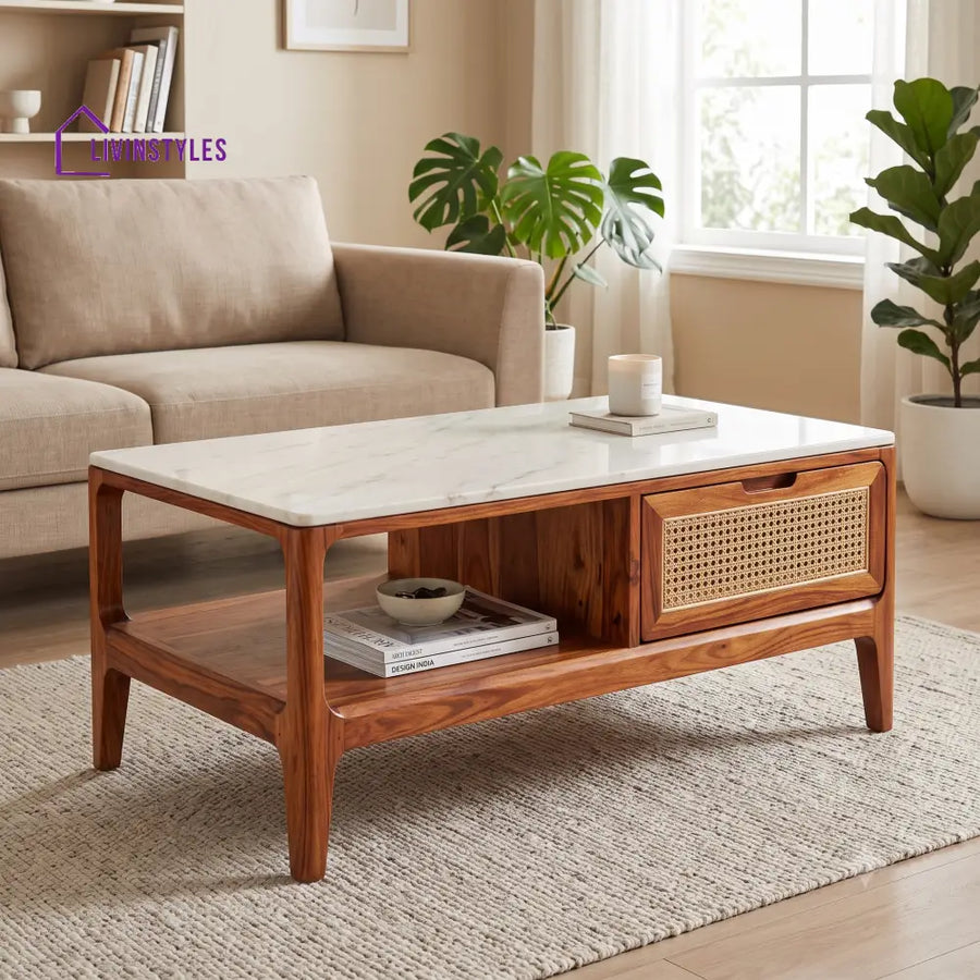 Janhavi Premium Solid Wood Coffee Table for Living Room Online
