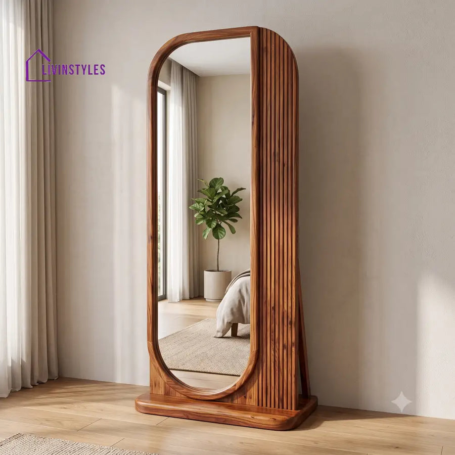 Janhavi Wooden Full Length Mirror for Bedroom & Living Room