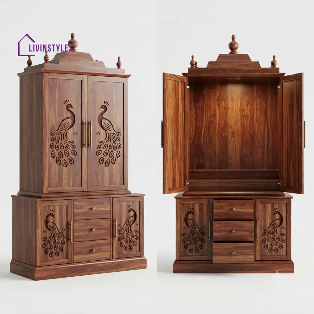Janhita Premium Solid Wood Home Temple | Pooja Mandir for Home