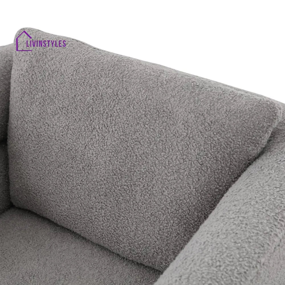 Janhvi Solid Wood and Fabric Arm Chair | Living Room Chair | Lounge Chair - 360 Rotating