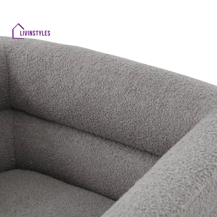 Janhvi Solid Wood and Fabric Arm Chair | Living Room Chair | Lounge Chair - 360 Rotating
