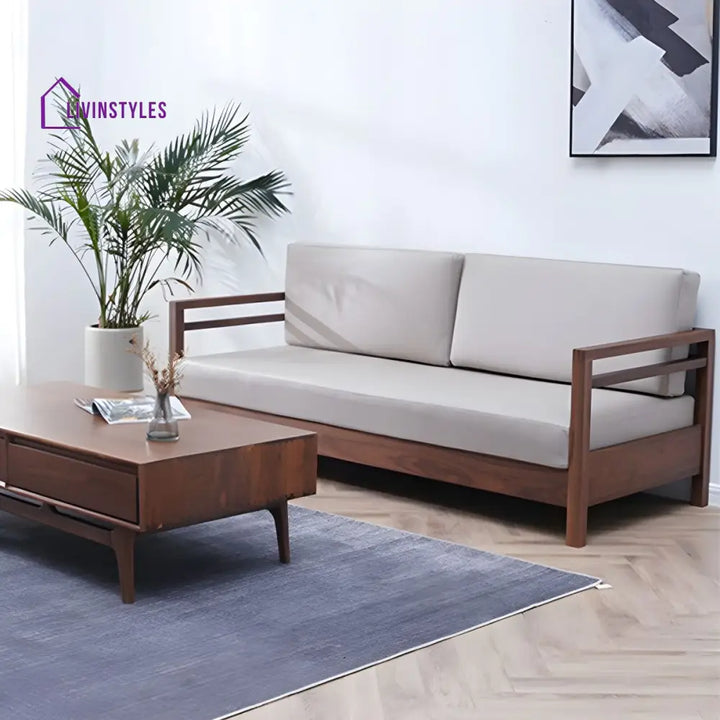 Janisha Solid Wood 3 Seater Sofa for Living Room