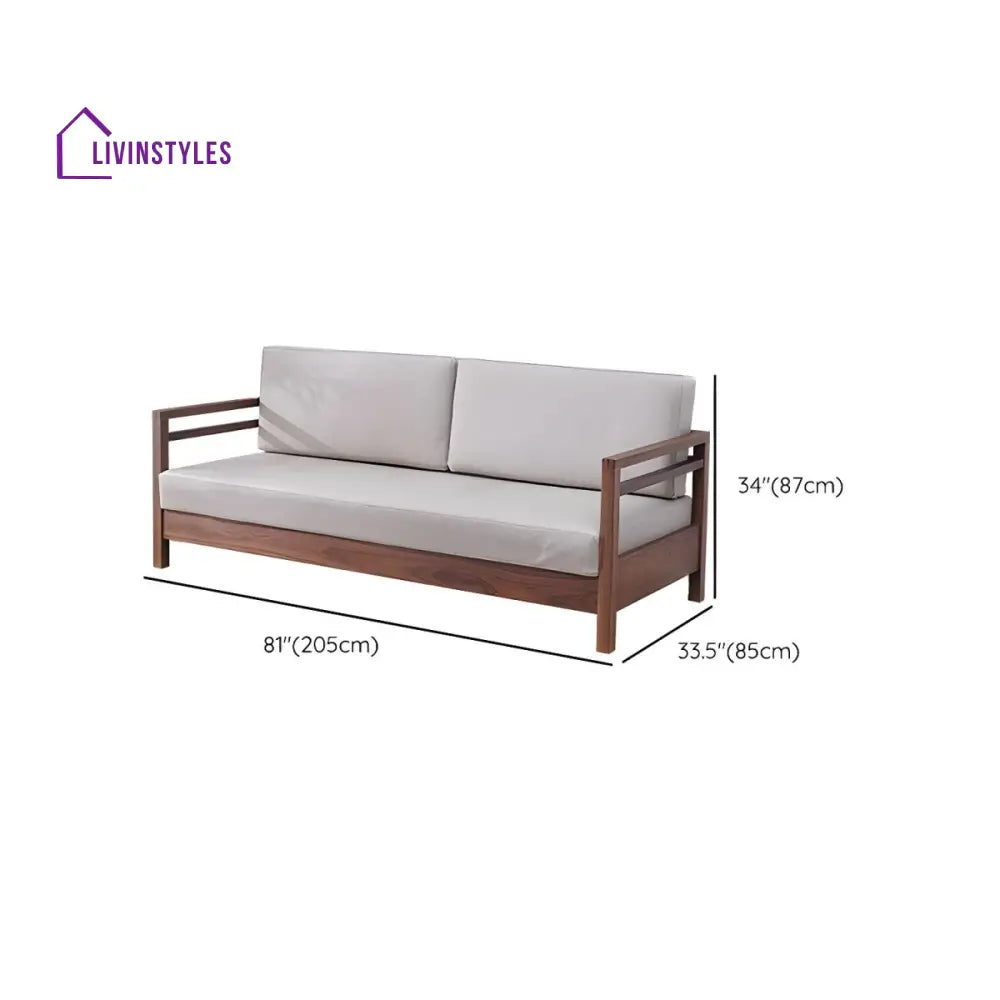 Janisha Solid Wood 3 Seater Sofa for Living Room