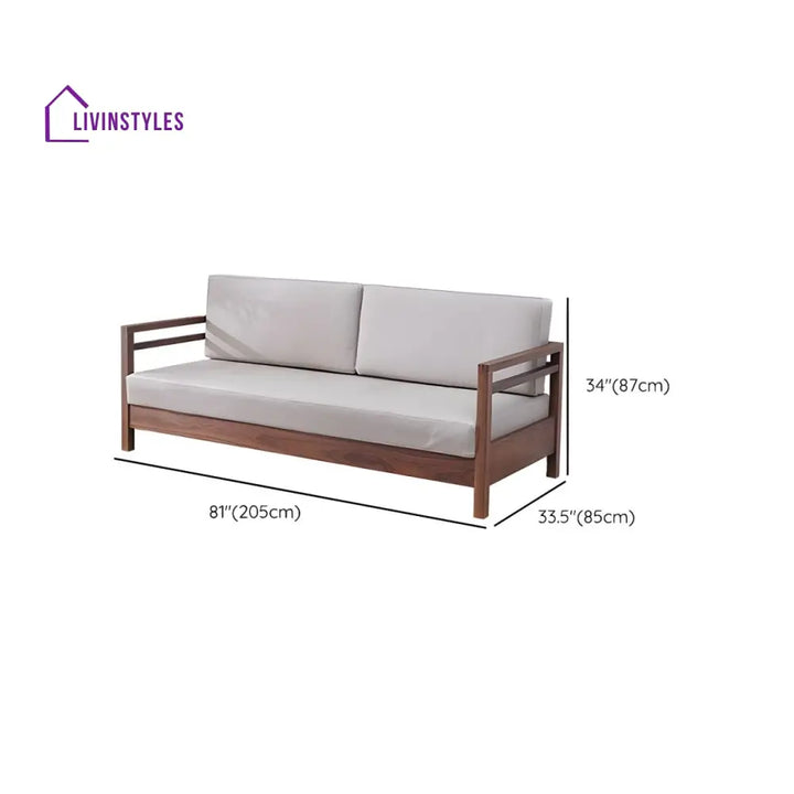 Janisha Solid Wood 3 Seater Sofa for Living Room