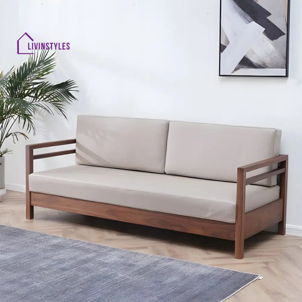 Janisha Solid Wood 3 Seater Sofa for Living Room