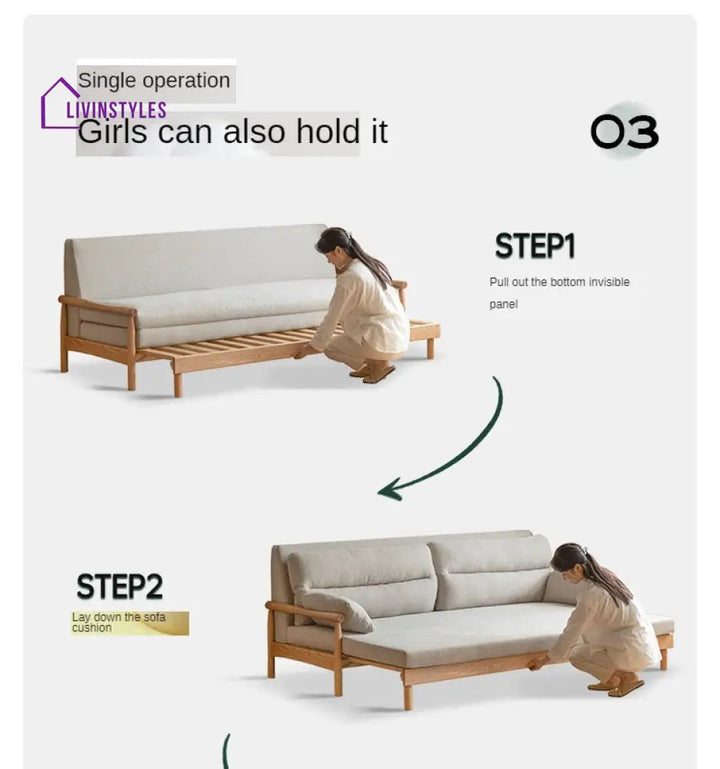 Janisha Solid Wood Sofa Come Bed | Easy Folding Sofa Come Bed