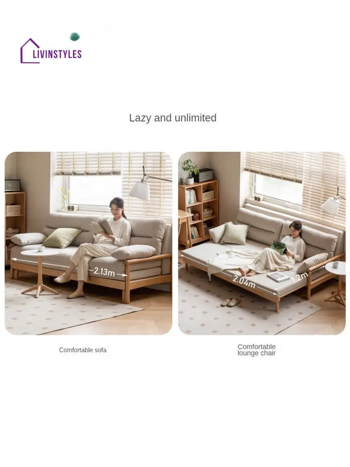 Janisha Solid Wood Sofa Come Bed | Easy Folding Sofa Come Bed