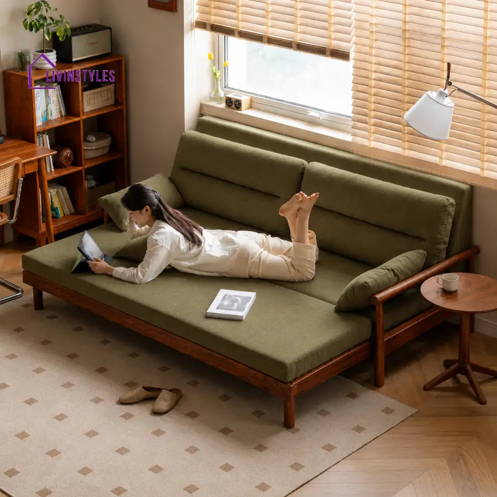 Janisha Solid Wood Sofa Come Bed | Easy Folding Sofa Come Bed