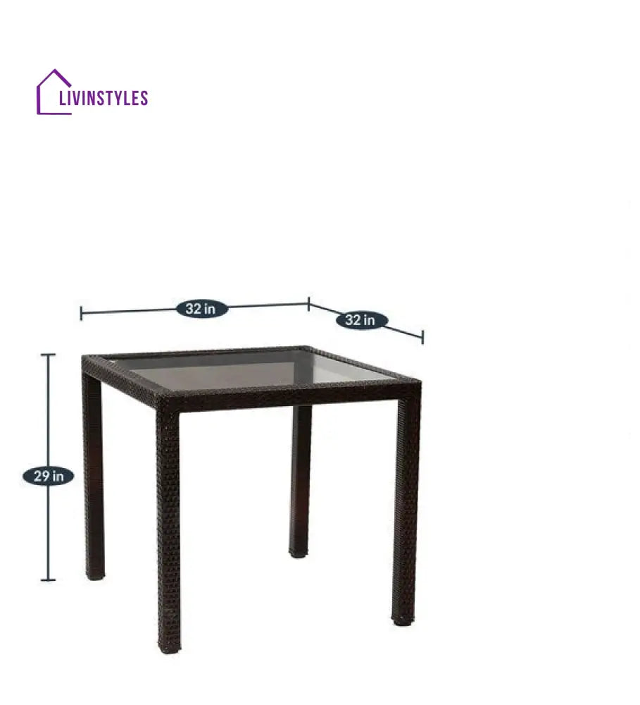 Jank Outdoor Patio Seating Set 4 Chairs and 1 Table Set (Dark Brown) - Coffee Table Sets