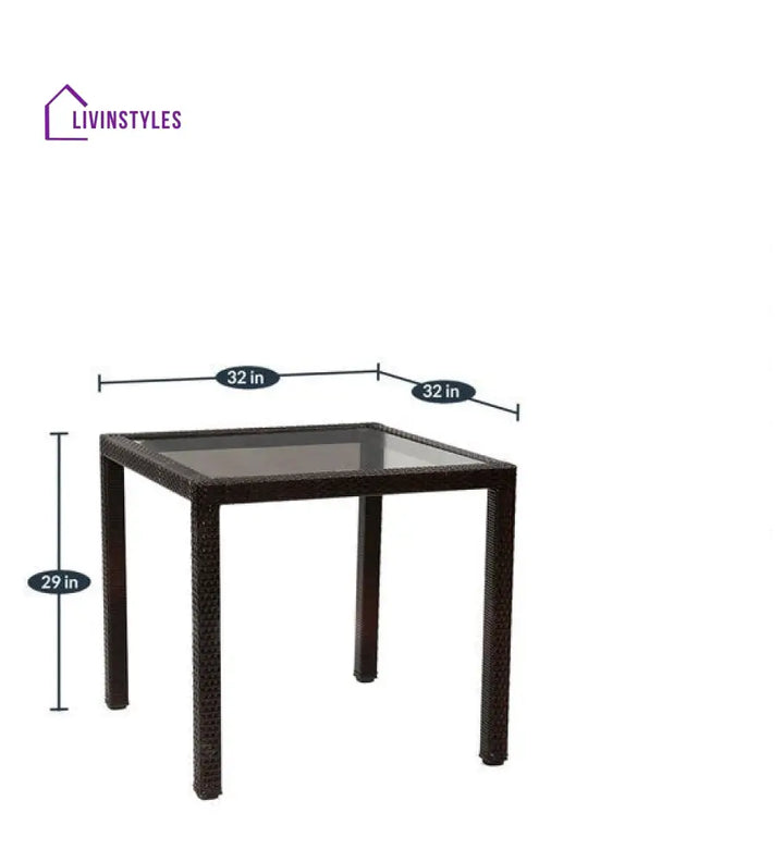 Jank Outdoor Patio Seating Set 4 Chairs and 1 Table Set (Dark Brown) - Coffee Table Sets