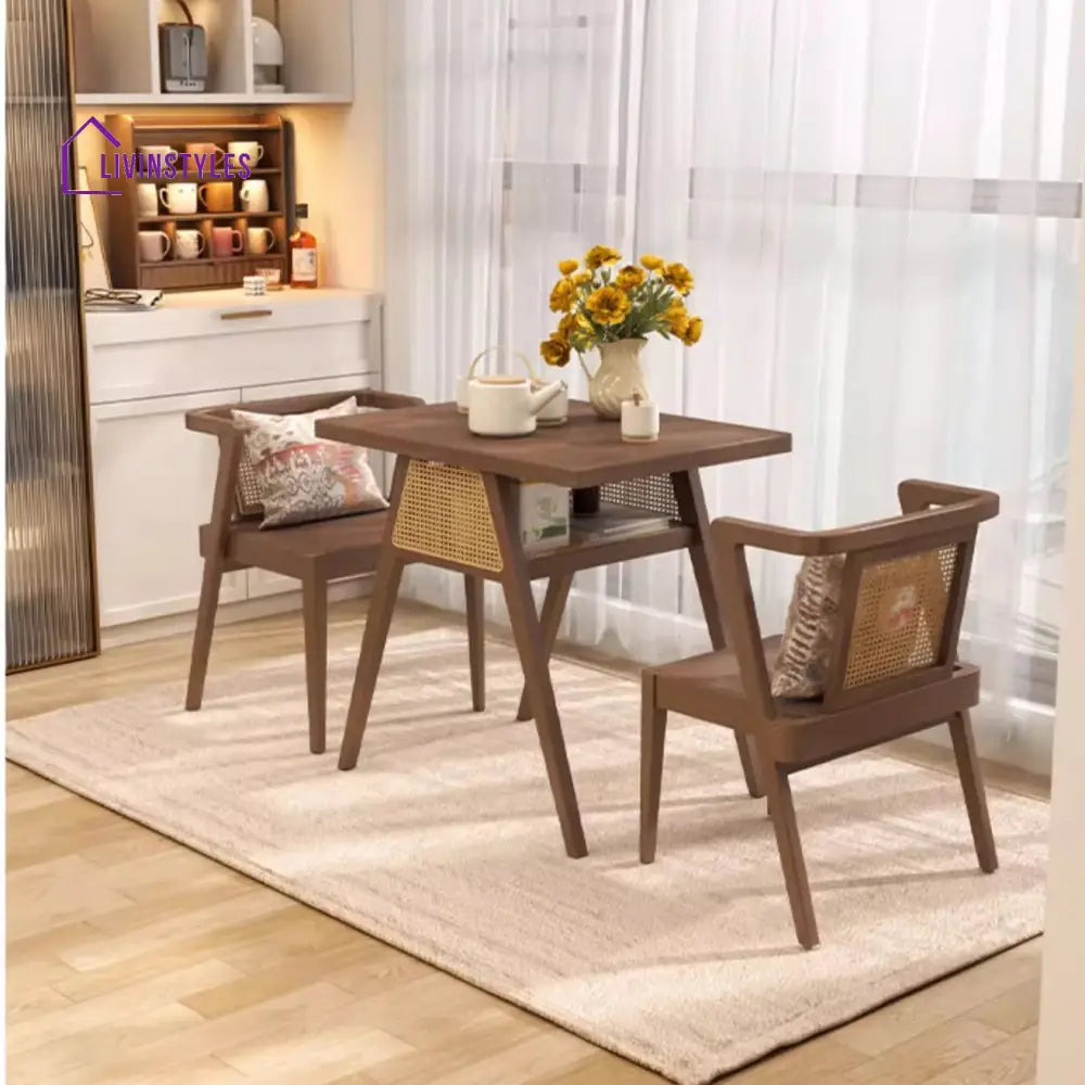 Space Saver Solid Wood Table with 2 Chairs Set TABLE SET