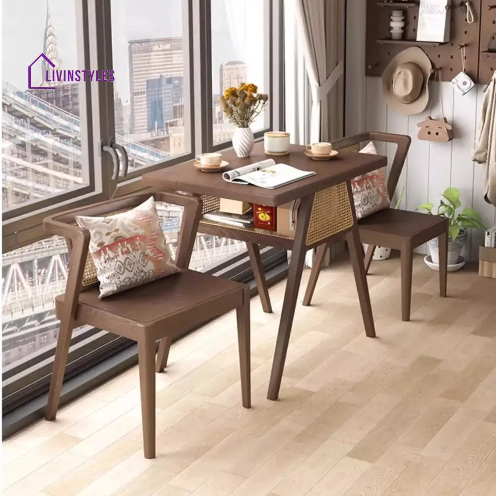 Space Saver Solid Wood Table with 2 Chairs Set TABLE SET