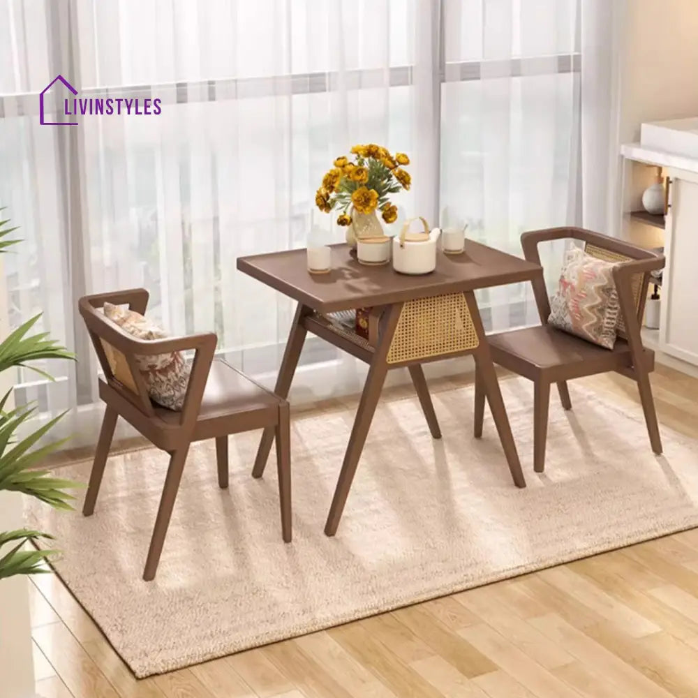 Space Saver Solid Wood Table with 2 Chairs Set TABLE SET
