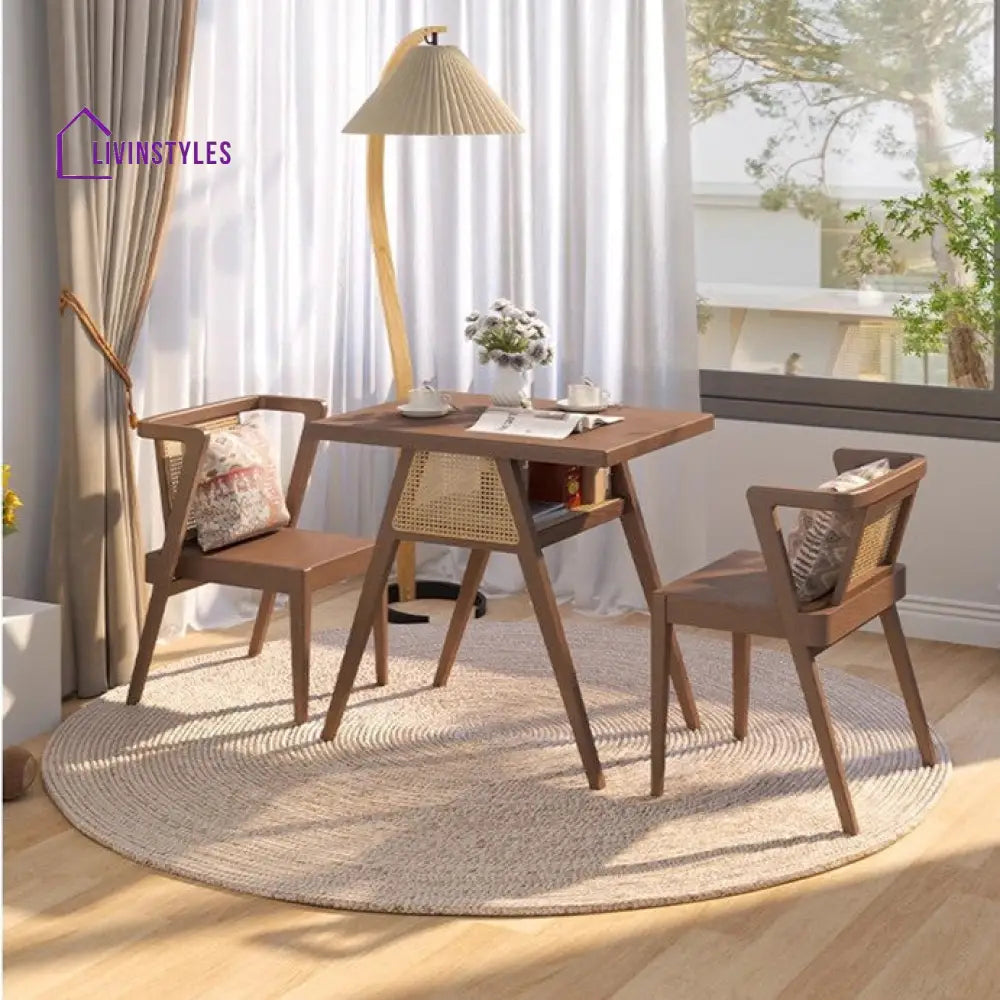 Space Saver Solid Wood Table with 2 Chairs Set TABLE SET