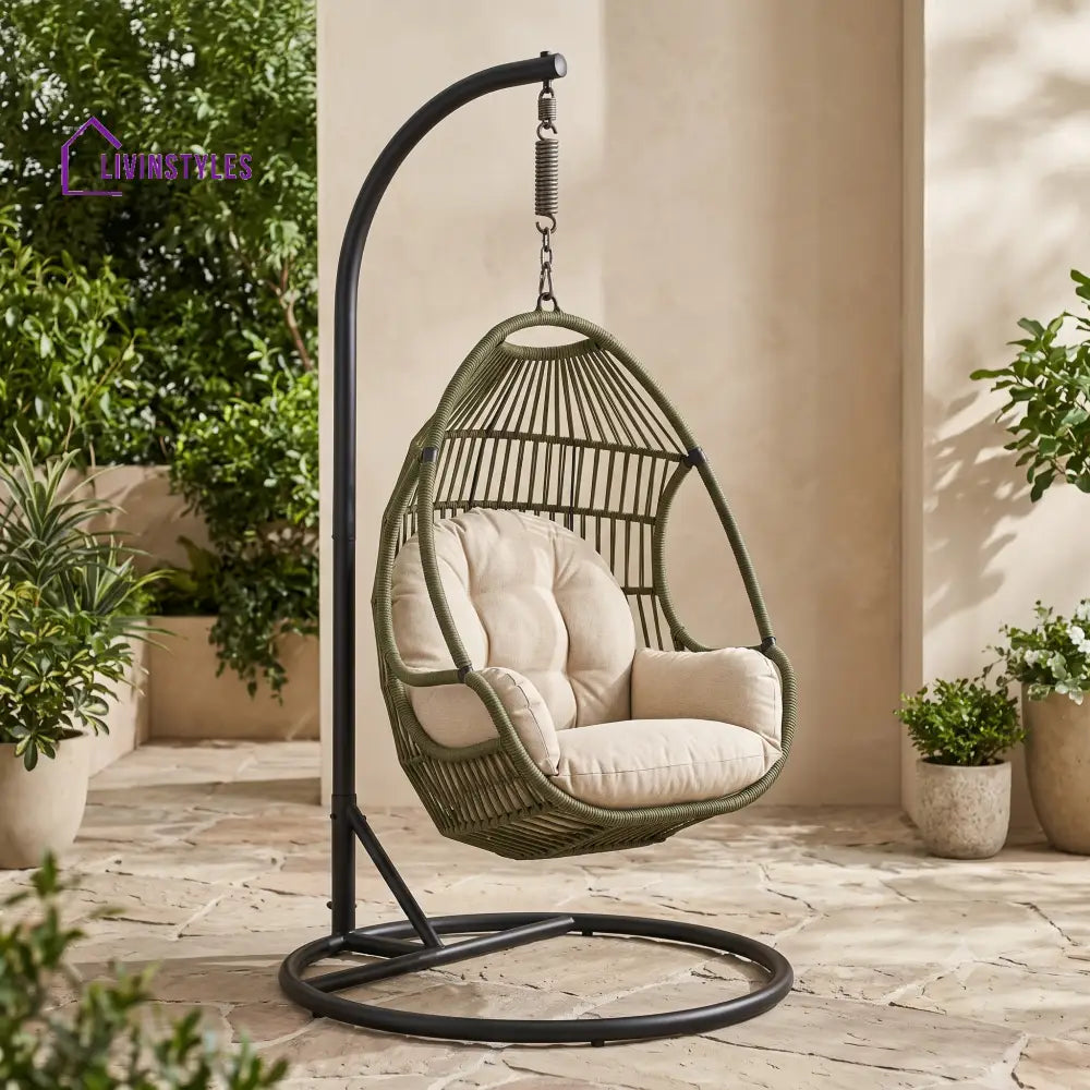 Janusz Premium MS Frame with Powder Coated Outdoor Swing Chair with Stand