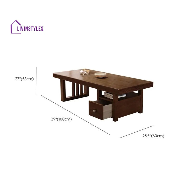 Janvi Solid Wood Coffee Table for Living Room