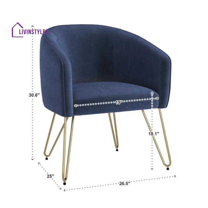 Janvika Metal and Fabric Arm Chair | Living Room Chair | Lounge Chair