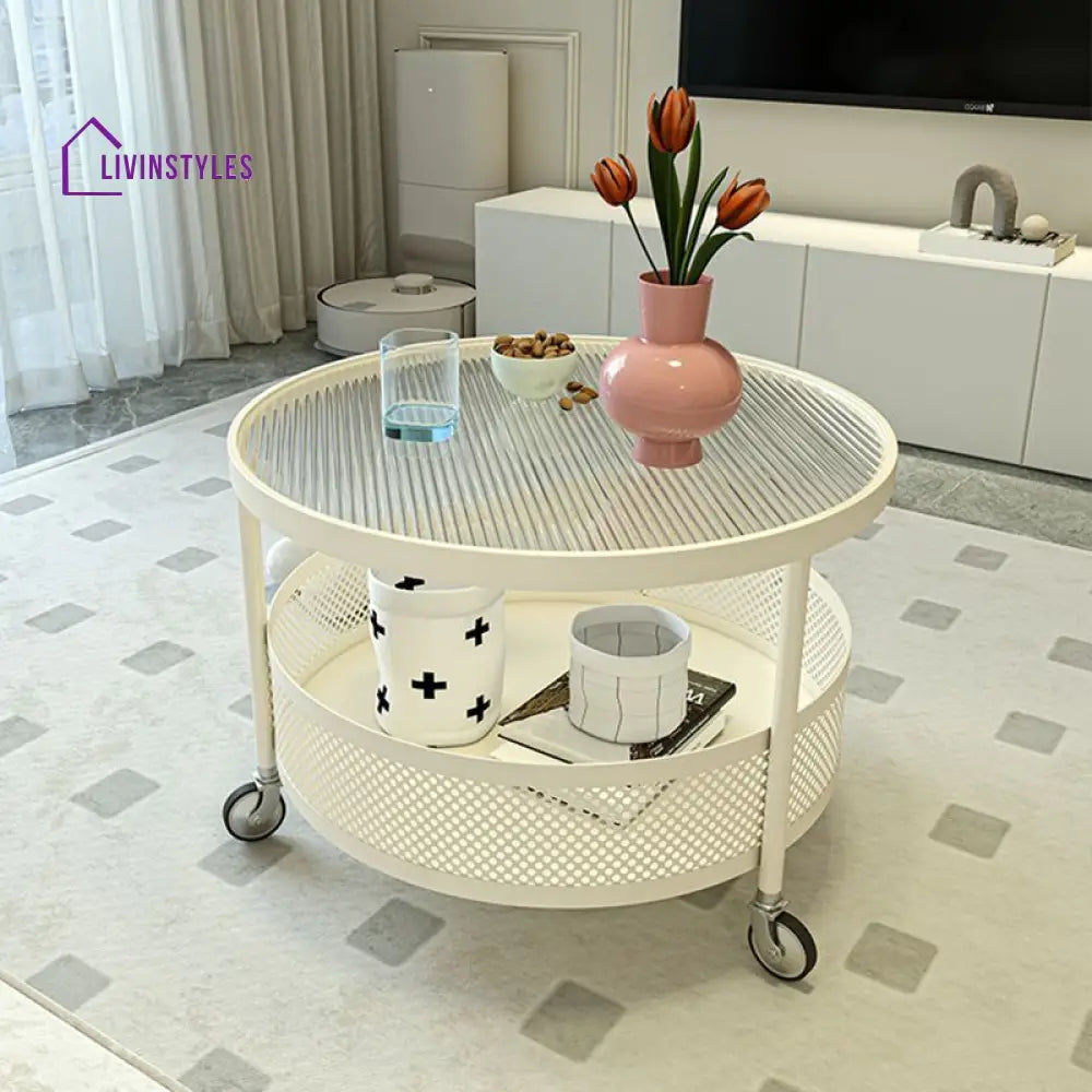 Janya Stainless Steel Frame Coffee Table for Living Room