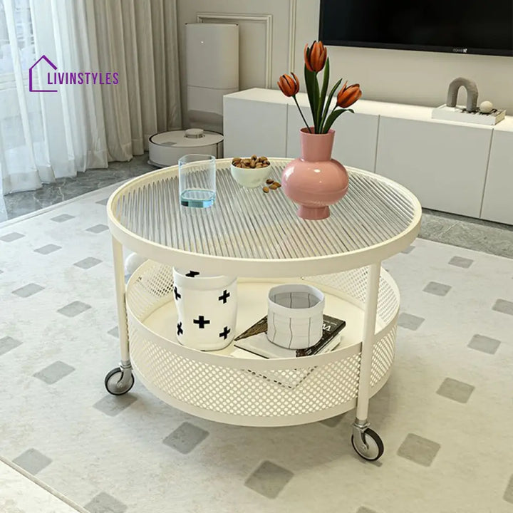Janya Stainless Steel Frame Coffee Table for Living Room