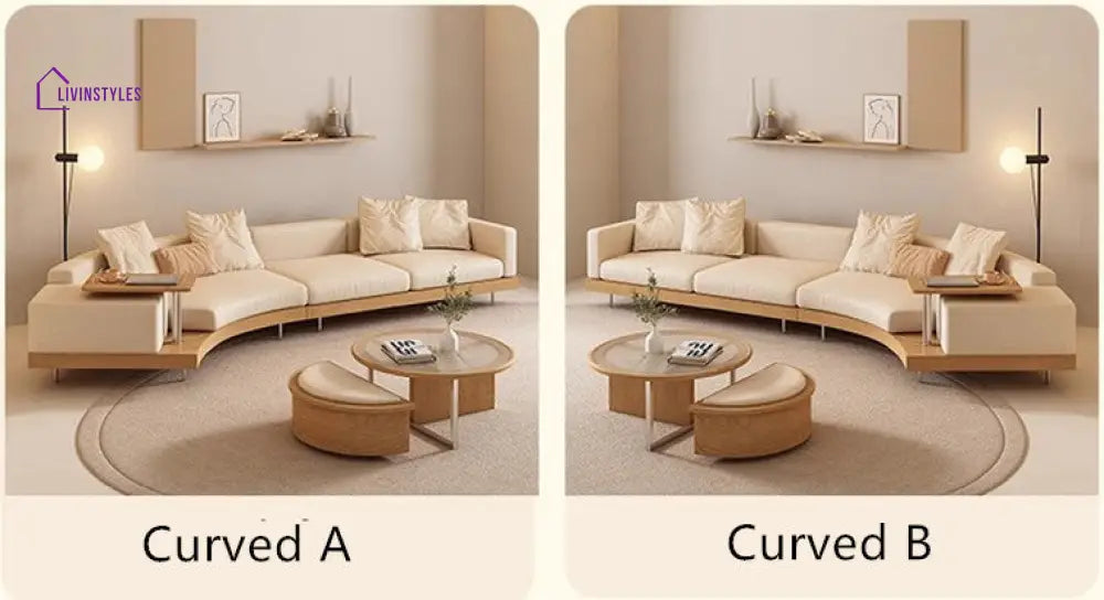 Japandi Solid Wood Curved Sofa CURVED A + 1.2M SOFA