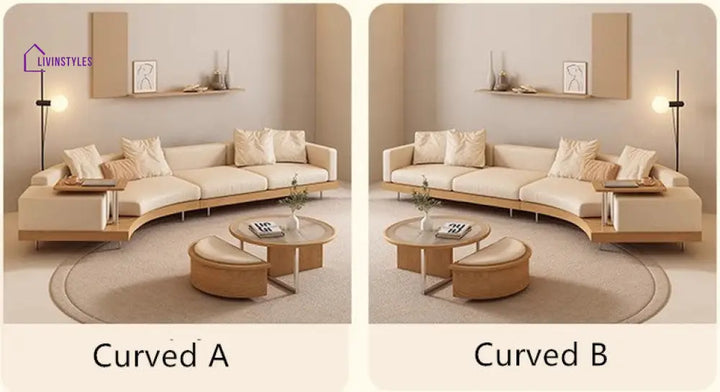 Japandi Solid Wood Curved Sofa CURVED A + 1.2M SOFA