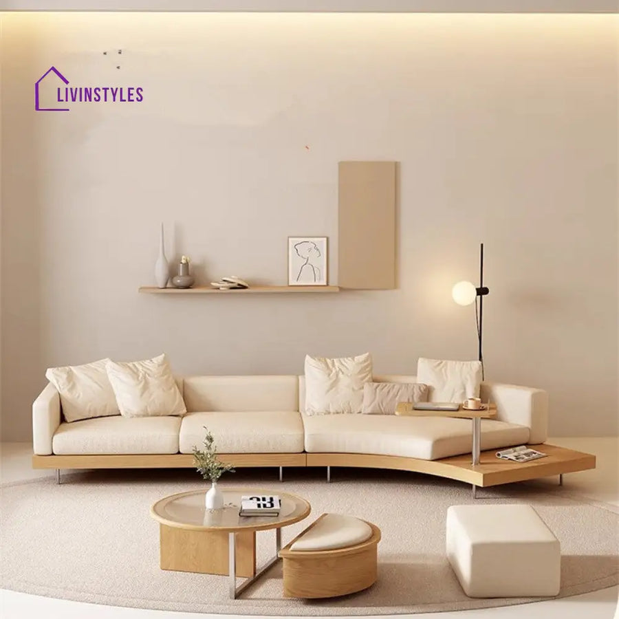 Japandi Solid Wood Curved Sofa SOFA