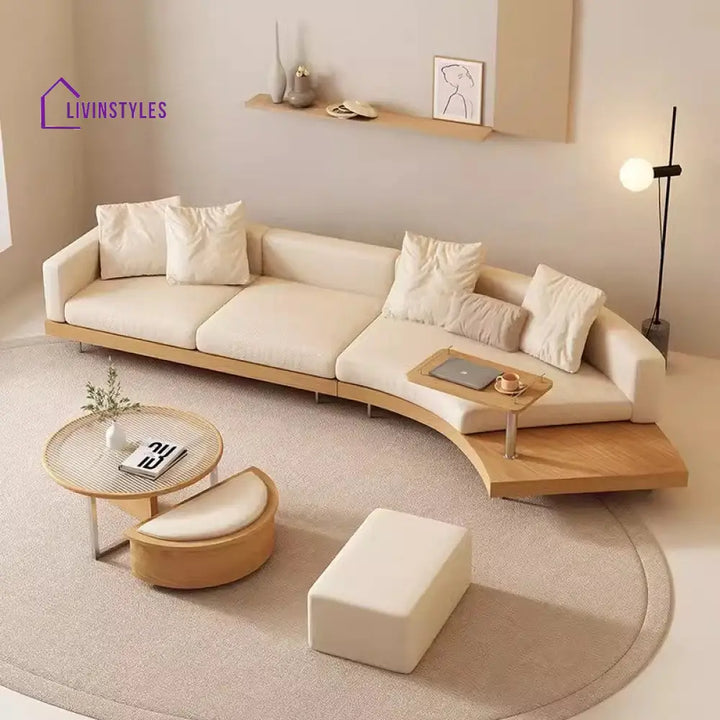 Japandi Solid Wood Curved Sofa SOFA