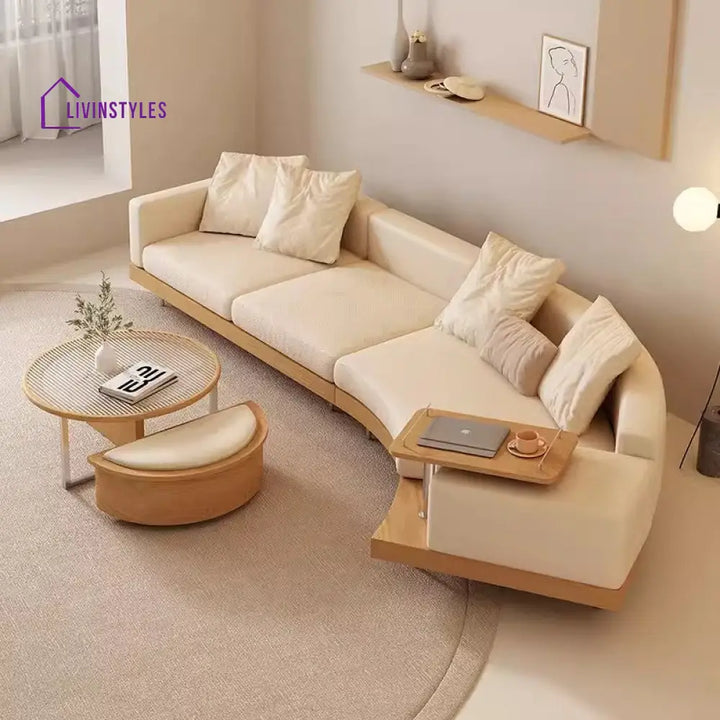 Japandi Solid Wood Curved Sofa CURVED B + 1.2M SOFA
