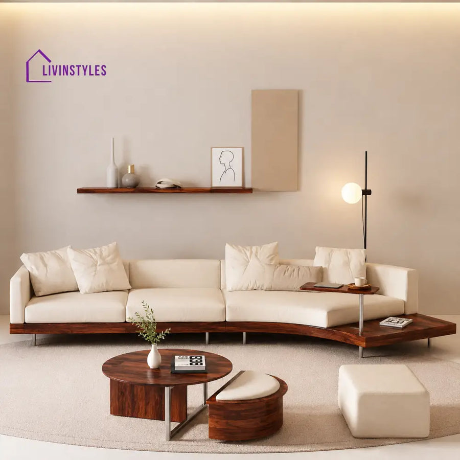 Jasmijn Solid Wood Curved Sofa - SOFA