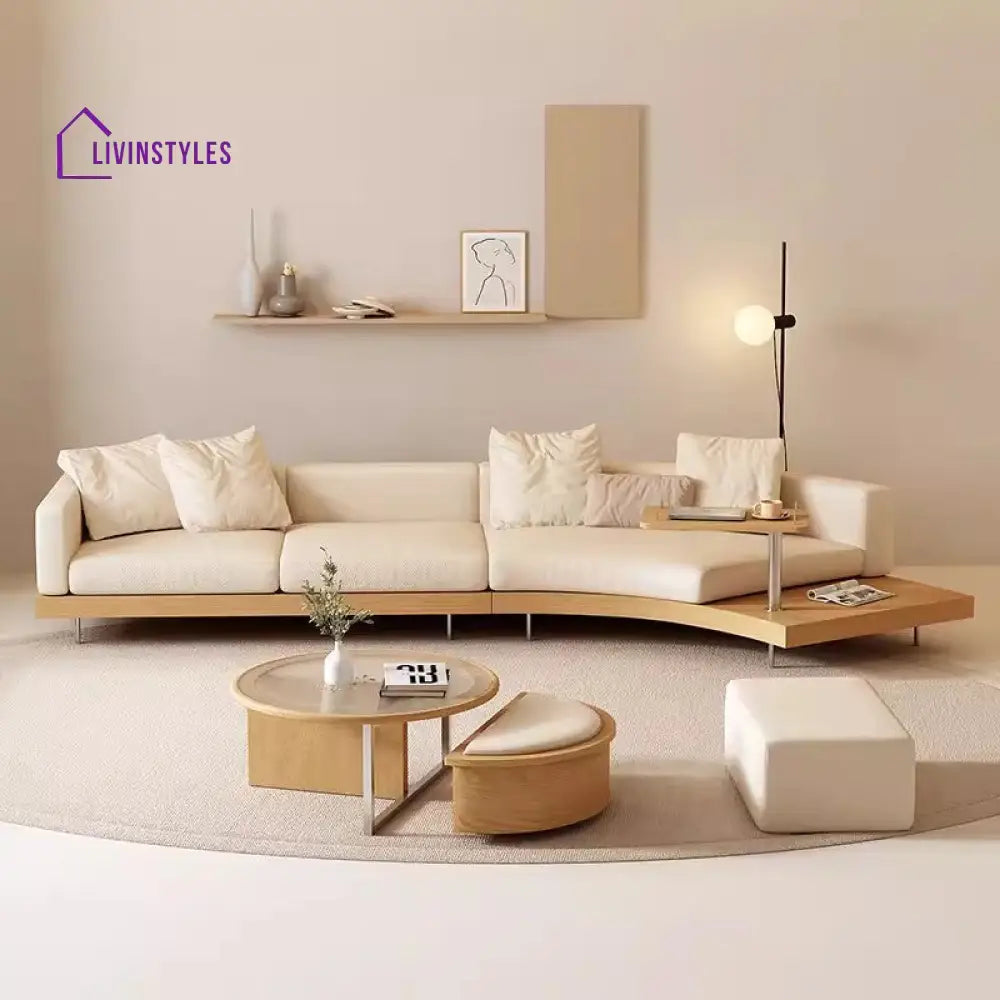 Japandi Solid Wood Curved Sofa SOFA