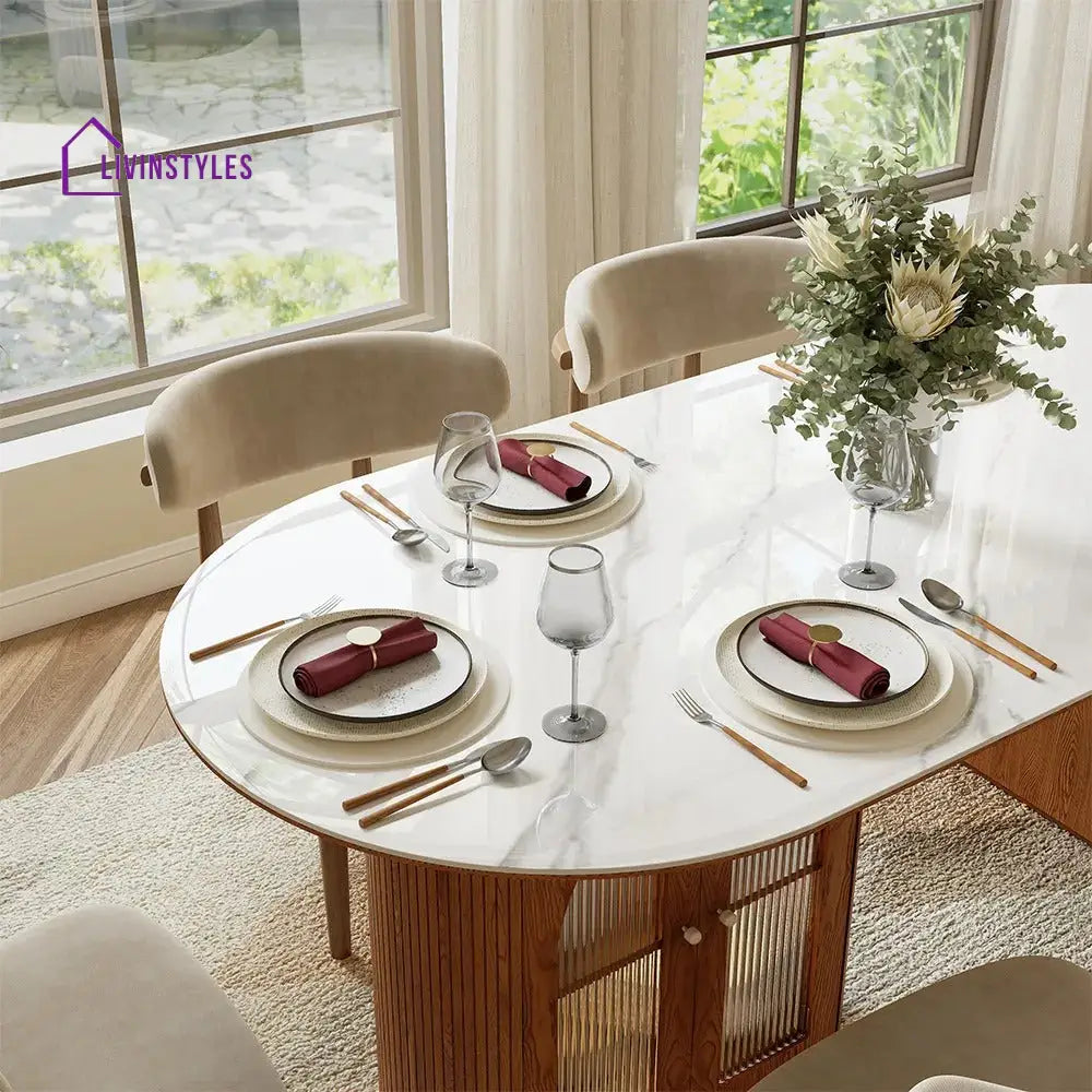 Jasmine Solid Sheesham Wood Dining Table Set | 6 Seater Dining Set