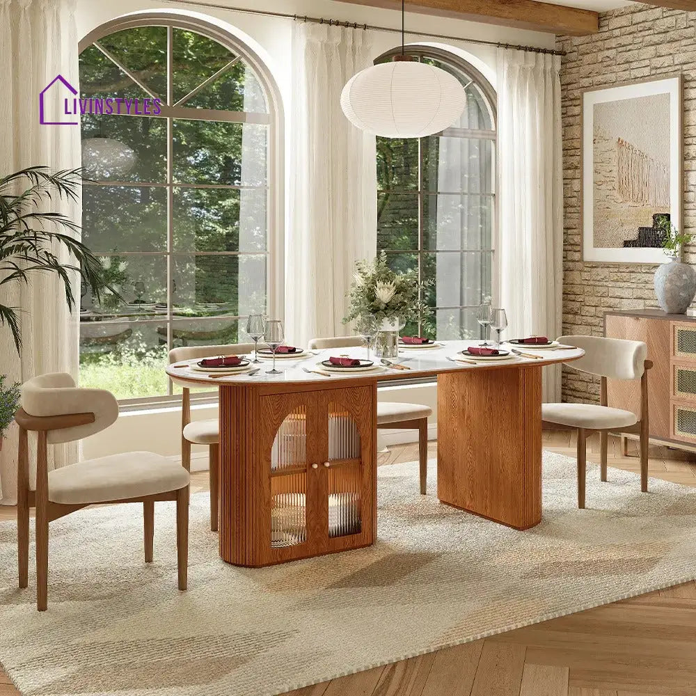 Jasmine Solid Sheesham Wood Dining Table Set | 6 Seater Dining Set