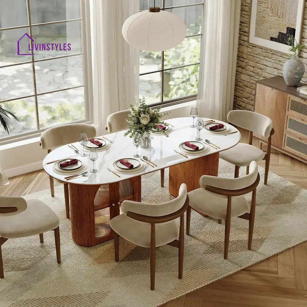 Jasmine Solid Sheesham Wood Dining Table Set | 6 Seater Dining Set