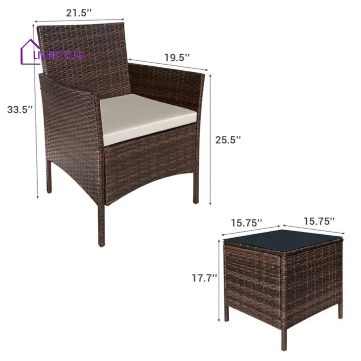 Jatara Outdoor Set With Cushions For 2 Person