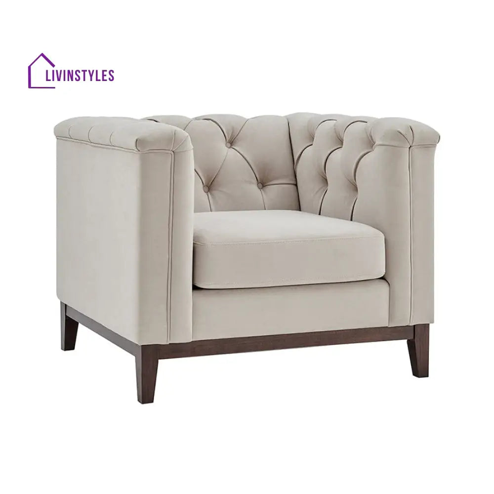 Javier Chesterfield Armchair - Stone - Sofas