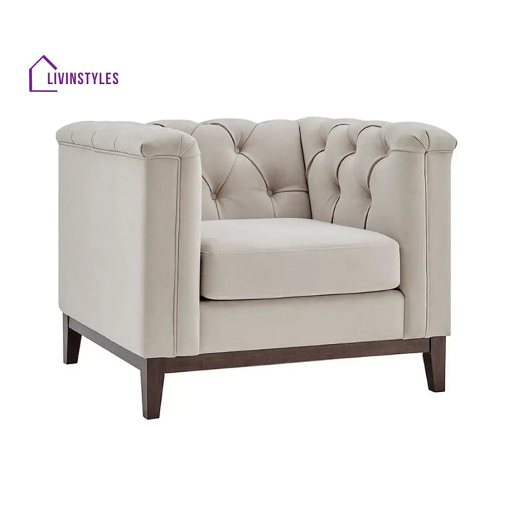 Javier Chesterfield Armchair - Stone - Sofas