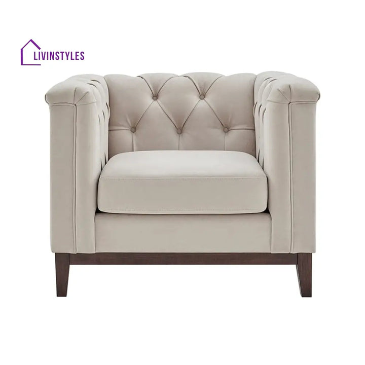 Javier Chesterfield Armchair - Stone - Sofas